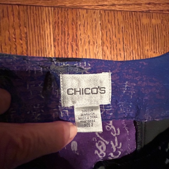 Chico’s women’s silk and velvet kimono jacket. . Size 2 (women’s medium).mint - Picture 3 of 13